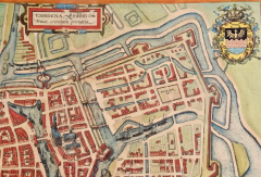  Franz Hogenberg View of Emden Germany A 16th Century Hand colored Map by Braun Hogenberg - 2874833