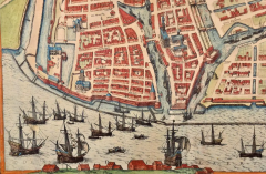  Franz Hogenberg View of Emden Germany A 16th Century Hand colored Map by Braun Hogenberg - 2874834