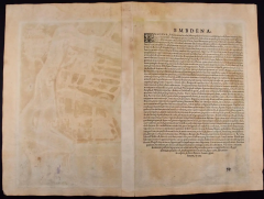  Franz Hogenberg View of Emden Germany A 16th Century Hand colored Map by Braun Hogenberg - 2874855