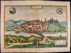  Franz Hogenberg View of Meissen Germany A 16th Century Hand colored Map by Braun Hogenberg - 2874816