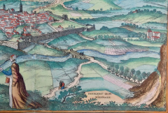  Franz Hogenberg View of Pisaro Italy A 16th Century Hand colored Map by Braun Hogenberg - 2874836