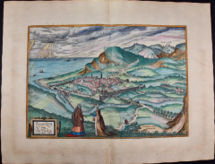  Franz Hogenberg View of Pisaro Italy A 16th Century Hand colored Map by Braun Hogenberg - 2874862