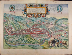  Franz Hogenberg View of Seravalle Italy A 16th Century Hand colored Map by Braun Hogenberg - 2848215