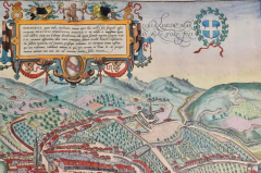  Franz Hogenberg View of Seravalle Italy A 16th Century Hand colored Map by Braun Hogenberg - 2848229