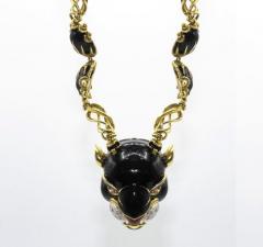  Frascarolo FRASCAROLO 18K YELLOW GOLD PANTHER BLACK ENAMEL NECKLACE - 1743691