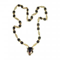  Frascarolo FRASCAROLO 18K YELLOW GOLD PANTHER BLACK ENAMEL NECKLACE - 1745331