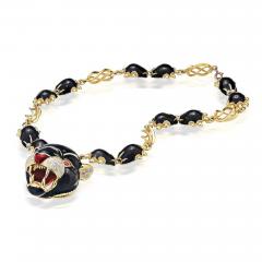  Frascarolo FRASCAROLO 18K YELLOW GOLD RED BLACK ENAMEL LEOPARD CHAIN NECKLACE - 1745332