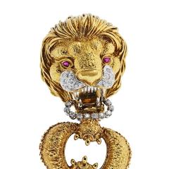  Frascarolo Frascarolo 18K Yellow Gold Diamond Ruby Lion Head Bracelet - 4431246