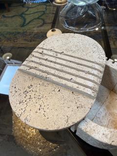  Fratelli Mannelli Fratelli Mannelli Italian Travertine Oval Box with Sculpted Lid - 4518977