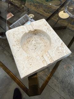  Fratelli Mannelli Fratelli Mannelli Italian Travertine Square Ashtray - 4518961