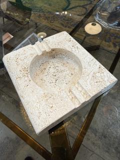  Fratelli Mannelli Fratelli Mannelli Italian Travertine Square Ashtray - 4518962