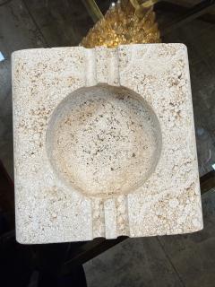  Fratelli Mannelli Fratelli Mannelli Italian Travertine Square Ashtray - 4518963