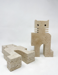  Fratelli Mannelli Mid Century Modern Pair of Travertine Bookends by Fratelli Mannelli Italy 1970 - 3672004