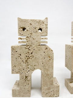  Fratelli Mannelli Mid Century Modern Pair of Travertine Bookends by Fratelli Mannelli Italy 1970 - 3672005