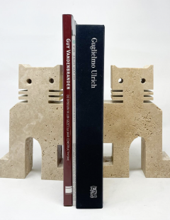  Fratelli Mannelli Mid Century Modern Pair of Travertine Bookends by Fratelli Mannelli Italy 1970 - 3672009