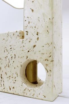  Fratelli Mannelli Mid Century Modern Travertine Brass Table Lamp by Fratelli Mannelli - 2527070