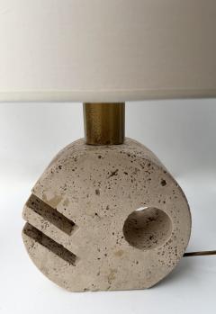  Fratelli Mannelli Pair of Travertine Abstract Sculpture Lamps by Fratelli Mannelli Italy 1970s - 4466857