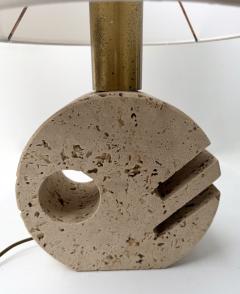  Fratelli Mannelli Pair of Travertine Abstract Sculpture Lamps by Fratelli Mannelli Italy 1970s - 4466858