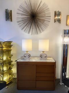  Fratelli Mannelli Pair of Travertine Abstract Sculpture Lamps by Fratelli Mannelli Italy 1970s - 4466866