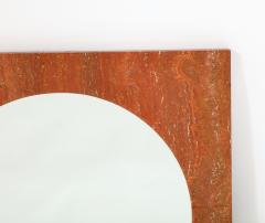  Fratelli Mannelli Red Travertine Square Mirror Italy 1970s - 2870592