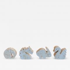  Fratelli Mannelli Set of Four Travertine Animal Sculptures by Fratelli Mannelli Italy 1970s - 4559173