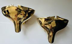  Fratelli Martini Pair of Fratelli Martini Bronze Floral Italian 1980s Wall Lamps - 3290708