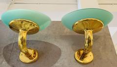  Fratelli Martini Pair of Italian 1980s Large Fratelli Martini Golden Wall Lamps - 3408026