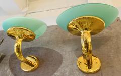  Fratelli Martini Pair of Italian 1980s Large Fratelli Martini Golden Wall Lamps - 3408032