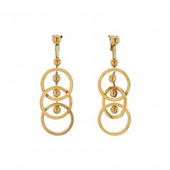  Fred of Paris FRED OF PARIS 18K YELLOW GOLD TRIPLE CIRCLE DROP DANGLING EARRINGS - 2734882