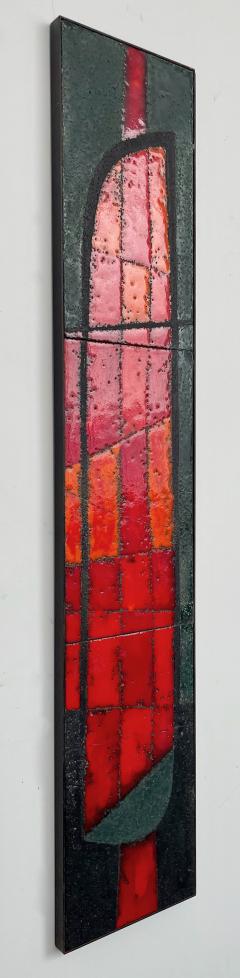  Freres Cloutier Cloutier Frerez Brutalist Red Enameled Lava Tile Wall Sculpture - 3494061