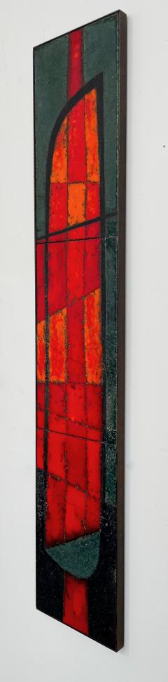  Freres Cloutier Cloutier Frerez Brutalist Red Enameled Lava Tile Wall Sculpture - 3494063