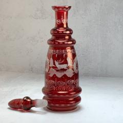  Fridrich Egermann Ruby Red Cranberry Bohemian Glass Decanter By Fridrich Egermann - 3202077