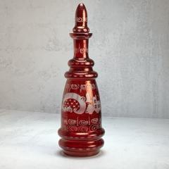  Fridrich Egermann Ruby Red Cranberry Bohemian Glass Decanter By Fridrich Egermann - 3202078