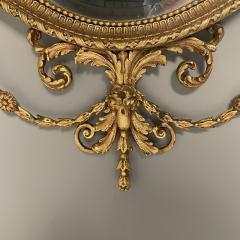  Friedman Brothers Pair of English Regency Style Gilt Wood Oval Mirror Wall Console Over Mantle - 3397636