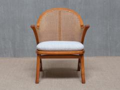  Frits Schlegel Frits Schlegel Attributed Armchair in Cherry Wood Cane Boucl Denmark 1940s - 4446341