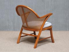  Frits Schlegel Frits Schlegel Attributed Armchair in Cherry Wood Cane Boucl Denmark 1940s - 4446343