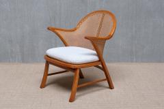  Frits Schlegel Frits Schlegel Attributed Armchair in Cherry Wood Cane Boucl Denmark 1940s - 4446351