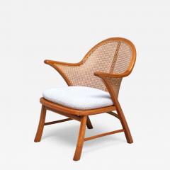  Frits Schlegel Frits Schlegel Attributed Armchair in Cherry Wood Cane Boucl Denmark 1940s - 4447183