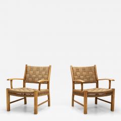  Frits Schlegel Pair of Papercord Armchairs by Frits Schlegel Attr Denmark ca 1940s - 3732905