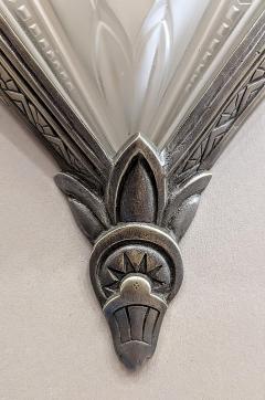  Frontisi Pair of French Art Deco Wall Sconces Signed by Frontisi - 4378300