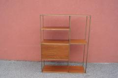 Furnette Inc Walnut and Brass Etagere by Furnette in the Style of Paul McCobb - 1433986