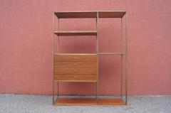  Furnette Inc Walnut and Brass Etagere by Furnette in the Style of Paul McCobb - 1433988