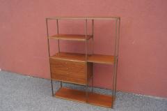  Furnette Inc Walnut and Brass Etagere by Furnette in the Style of Paul McCobb - 1433989