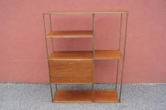  Furnette Inc Walnut and Brass Etagere by Furnette in the Style of Paul McCobb - 1433990