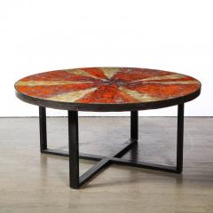  G Olivier MidCentury Modernist Lava Starburst Enameled Ceramic Cocktail Table by G Olivier - 3108658