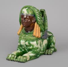  G St French Majolica Winged Sphinx Candle Holder - 1742567