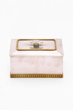  GAB Guldsmedsaktiebolaget Art Deco Box in Pewter and Brass 1937 - 4606174