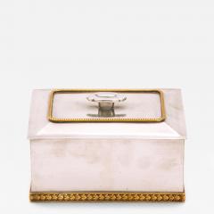  GAB Guldsmedsaktiebolaget Art Deco Box in Pewter and Brass 1937 - 4606329