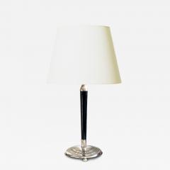  GAB Guldsmedsaktiebolaget Art Deco Silver Plate and Ebony Table Lamp by GAB Guldsmedsaktiebolaget - 3409383