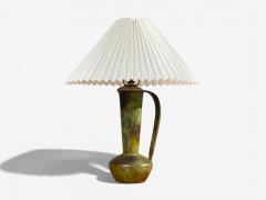  GAB Guldsmedsaktiebolaget GAB Table Lamp Patianted Bronze Sweden 1940s - 4481703
